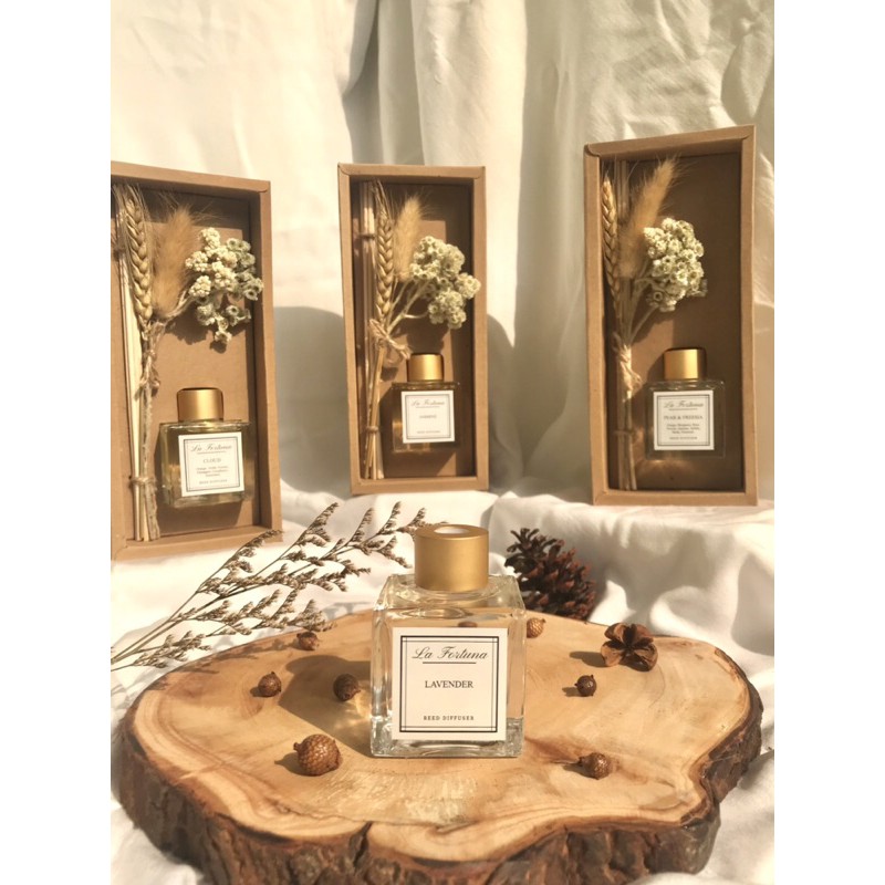 LA FORTUNA - REED DIFFUSER AROMATHERAPHY 50ml | PEWANGI PENGHARUM RUANGAN | PEWANGI AROMATERAPI-Lavender