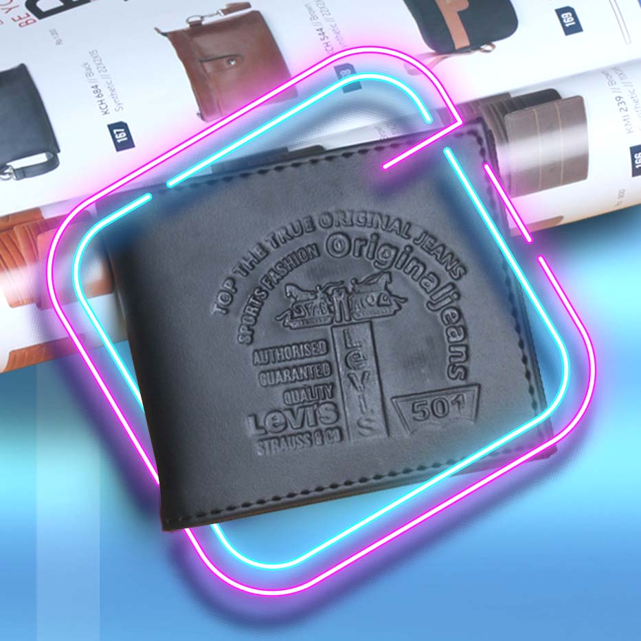 DOMPET LEVIS PRIA KASUAL ORIGINAL DOMPET COWOK WARNA HITAM 204