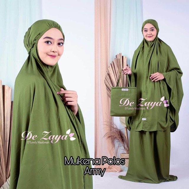 Mukena Bali Polos ORI De Zaya Size Jumbo Dewasa Bahan Rayon Janger Adem