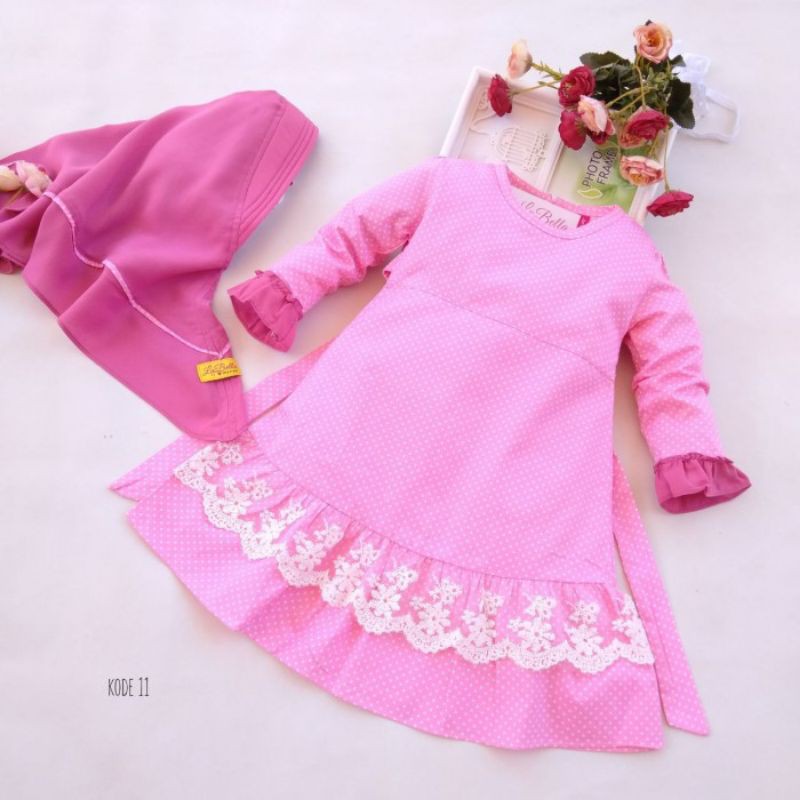 TERLARIS GAMIS BAYI 3-24 BULAN CANTIK BASIC SIMPEL PINK FANTA PINK BIRU BABY LABELLA KATUN JEPANG