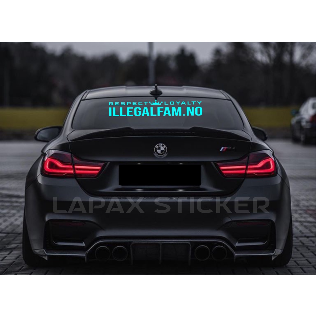 stiker kaca mobil ILLEGALFAM.NO cutting sticker kaca mobil