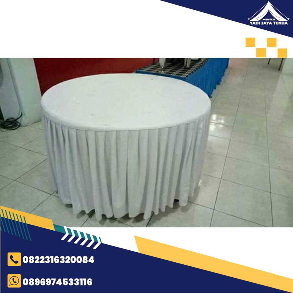 COVER MEJA/TAPLAK MEJA BULAT kain lotto tebal