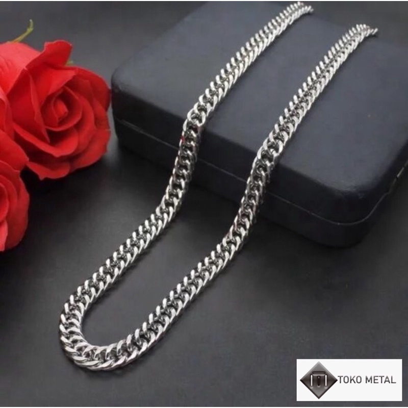 Kalung 100%Titanium Rantai Pria Anti Karat 45 Cm 50 Cm 60 Cm [ Toko Metal ]