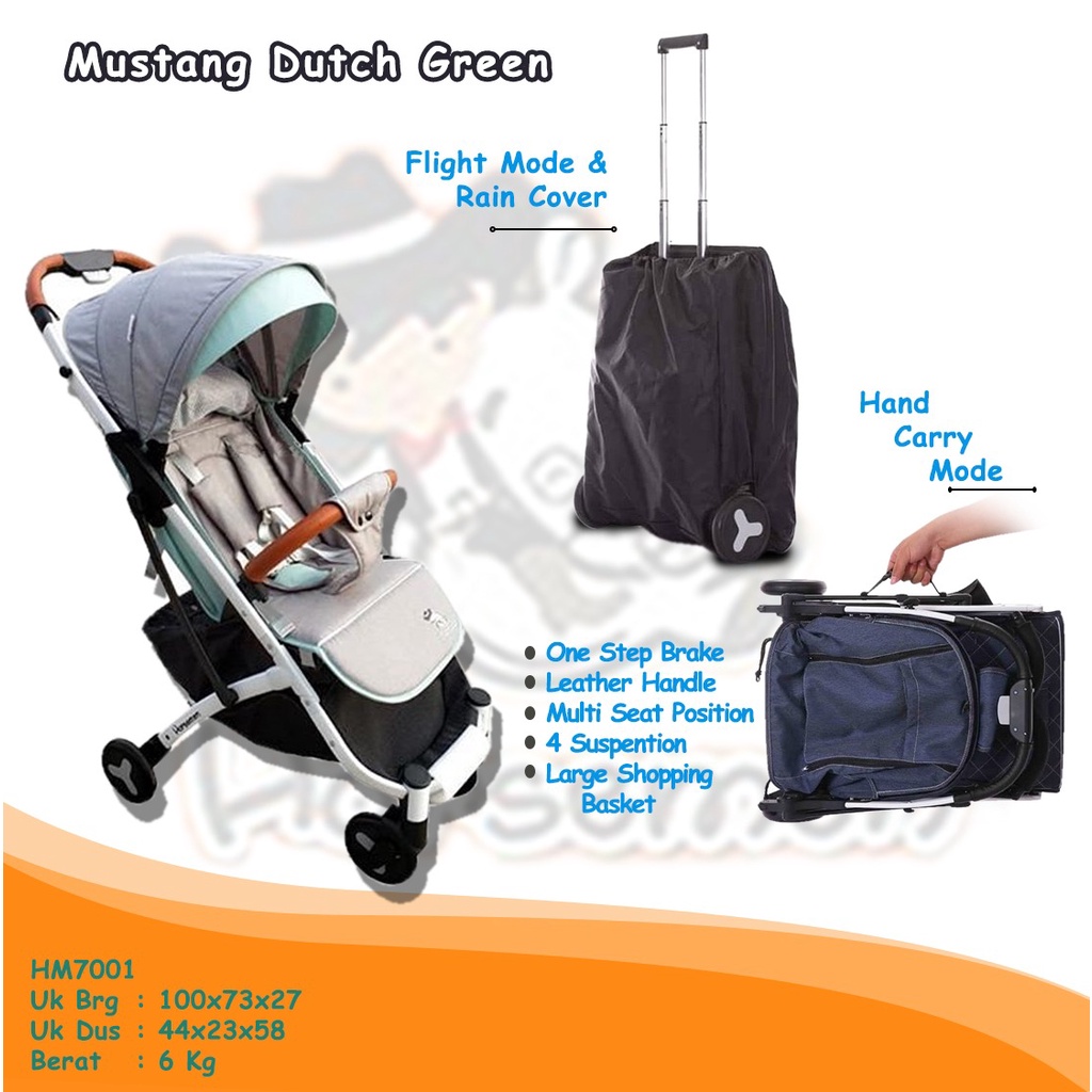 MURAH HM7001 Mustang Red Stroller Stroler Stoler Stoller Cabin Size Pesawat Lipat Kecil New Born Perlengkapan Travel Traveling Travelling Bayi Baby Kereta Dorong Horsemen