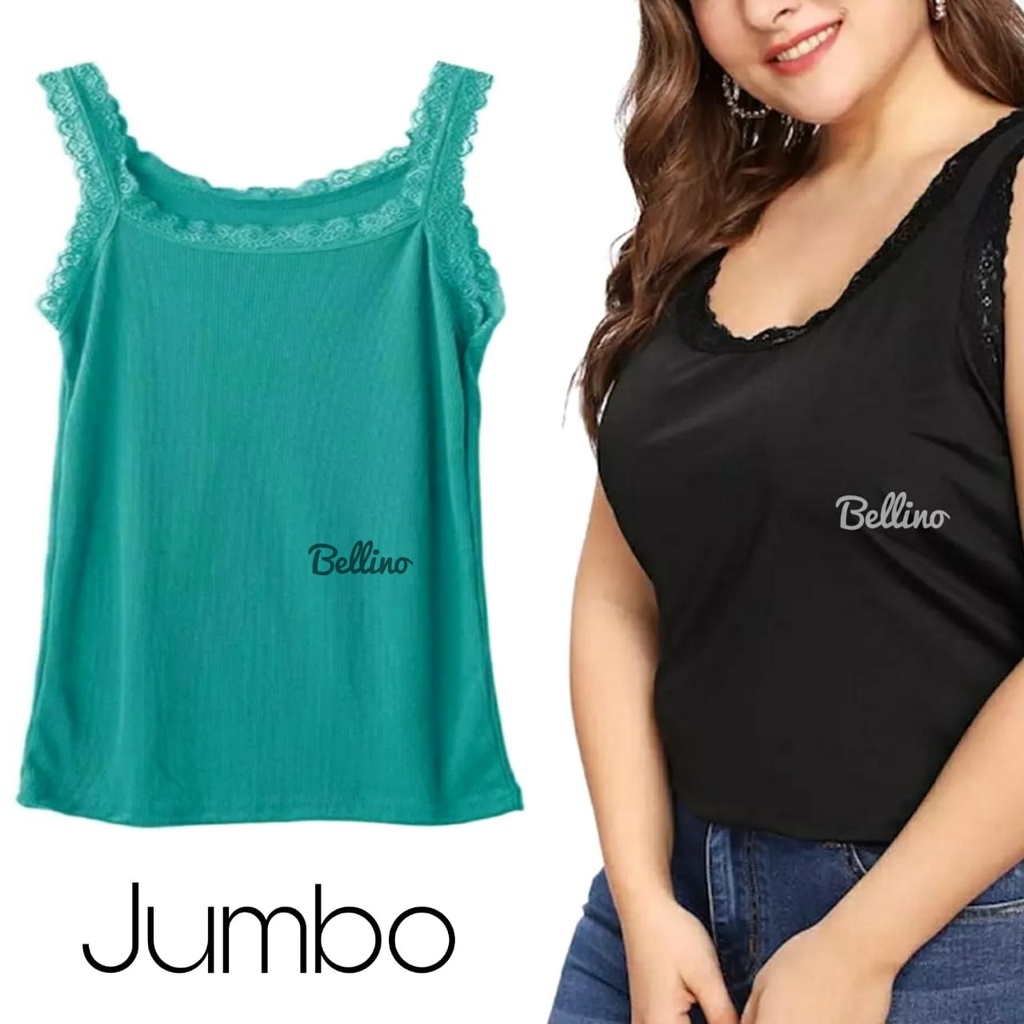Kamisol Renda Jumbo Wanita Super Soft Fit XXL Camisol Renda Jumbo Viorano Tank Top Singlet Camisole Wanita Tanktop Big Size Super Soft Kaos Dalaman Tangtop Ukuran Besar Tang top Pakaian Dalam