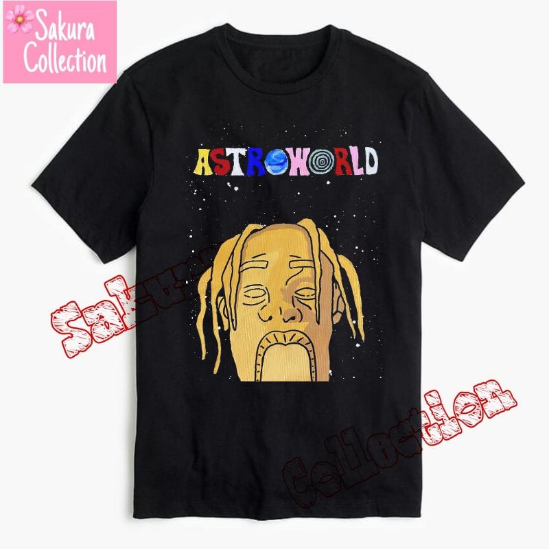 Kaos Baju TRAVIS SCOTT ASTROWORLD / t shirt band rap tee Jordan / vintage by h&amp;m oversize lokal / hitam pria kaus wanita TERLARIS best seller murah termurah 3