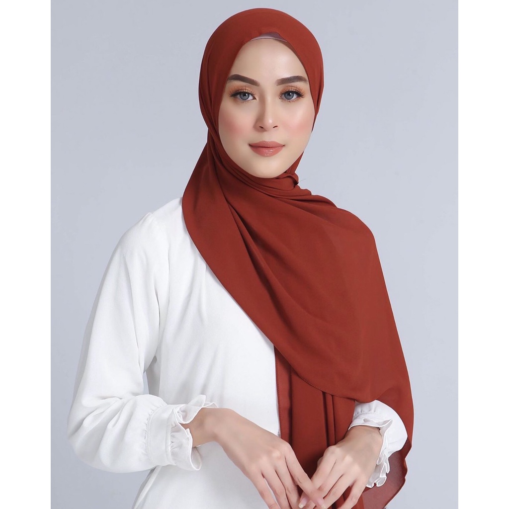 Jilbab Pashmina Diamond Crepe / Krudung Hijab Pasmina Sabyan Jahit Tepi Premium Jumbo 180x75 Part 1-MAROON
