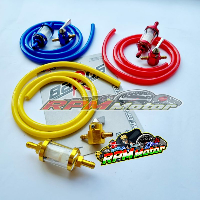 Selang Bensin + Keran Bensin Cnc + Saringan Bensin Transparan CB150R CB100 Supra X Supra110 Supra125