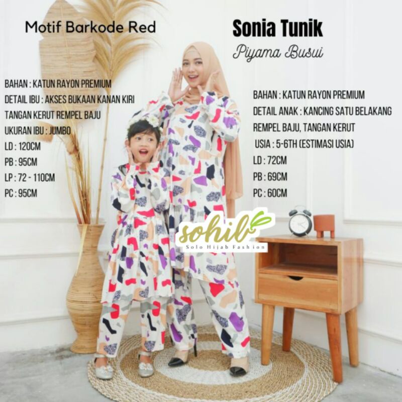 baju couple setelan rayon atasan dan celana panjang ibu dan anak sonia couple