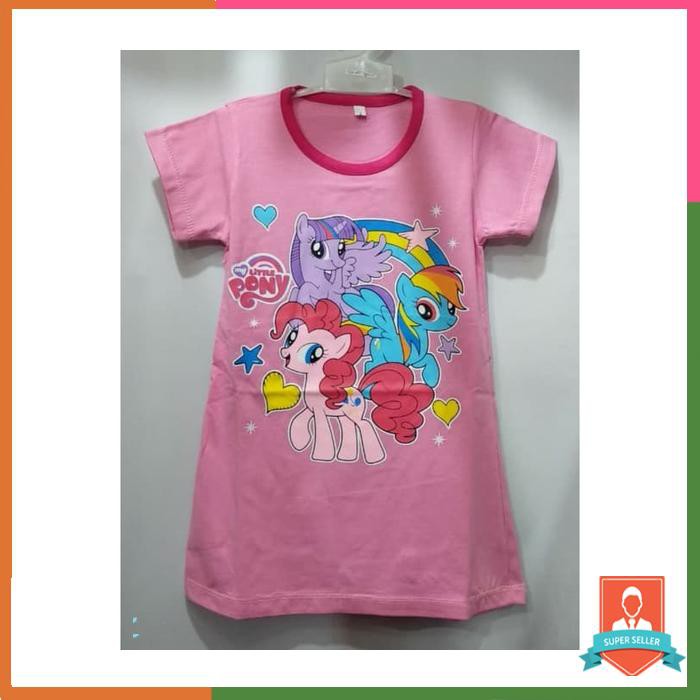 Baju Tidur Anak Perempuan Daster Pony Bahan Kaos Katun Adem 1 7Tahun
