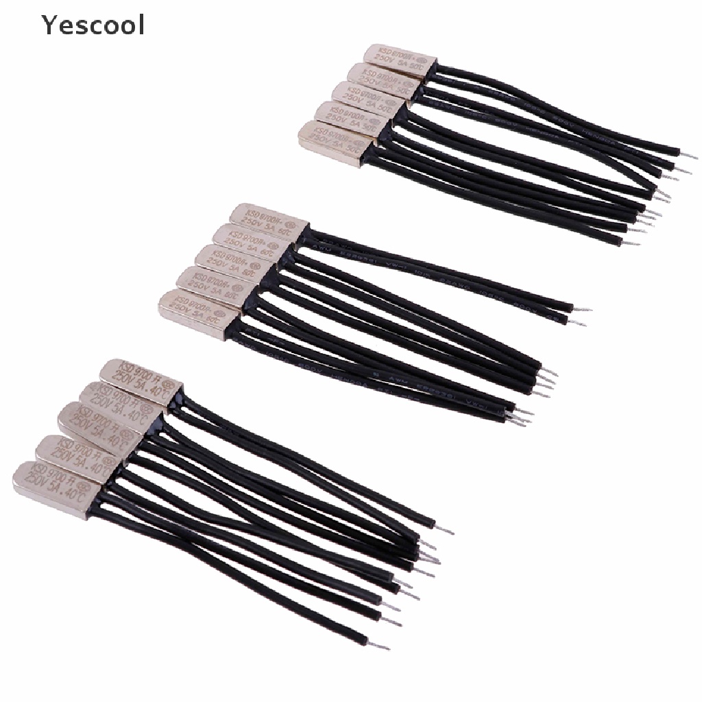 Yescool 5Pcs KSD9700 Derajat Celcius Thermostat Kontrol Suhu 5A 250V