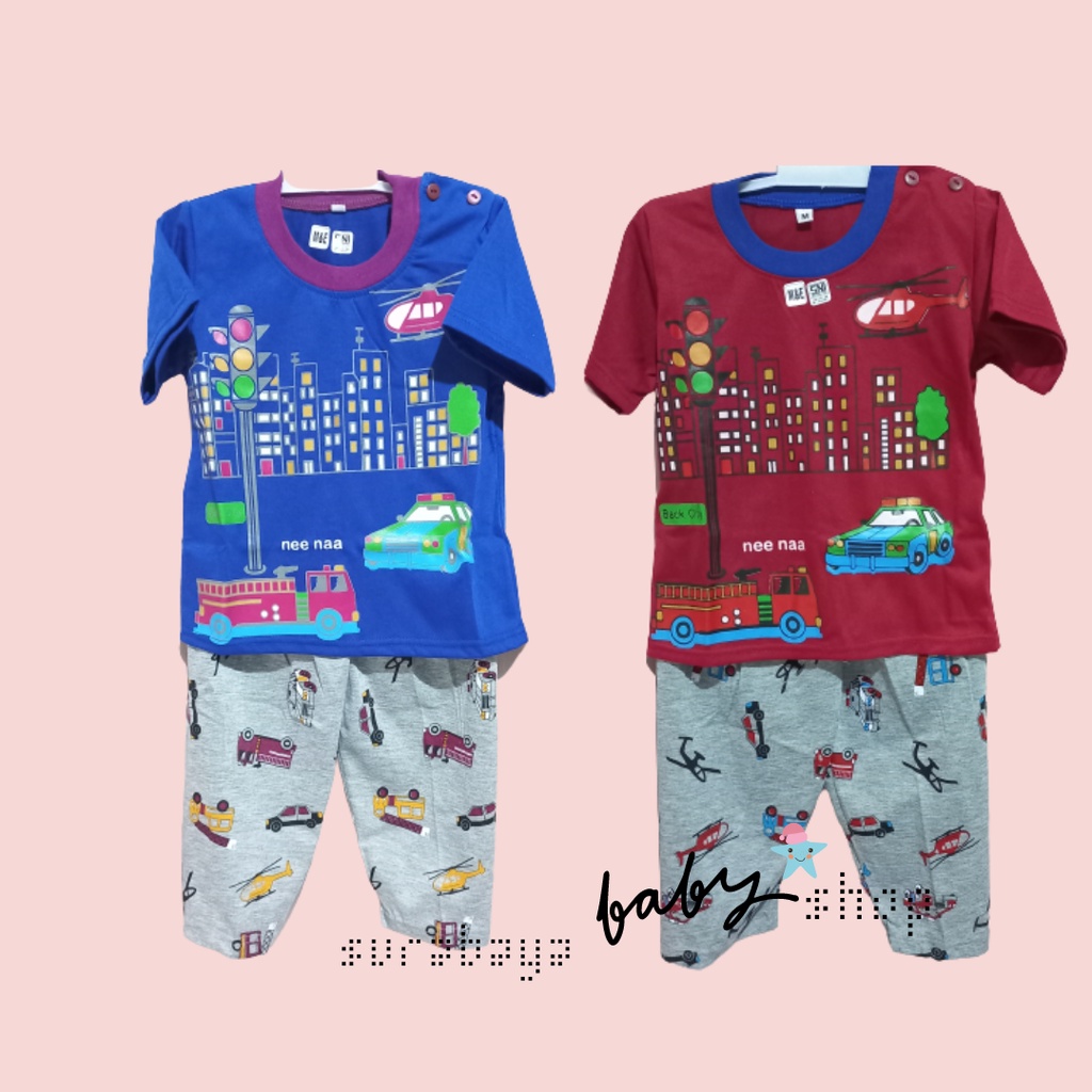 Pakaian Tidur Anak / Setelan Kaos Anak Kancing Pundak M &amp; E 741720