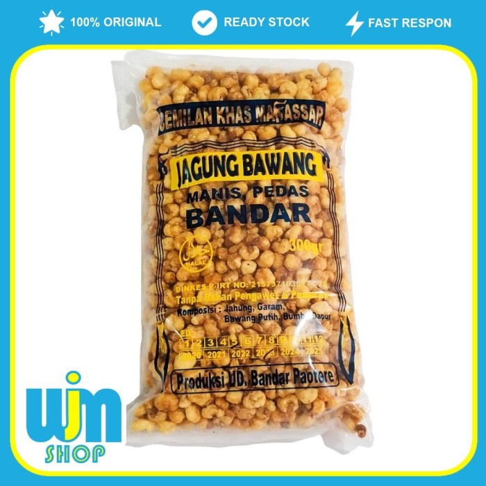 

Jagung Bawang Manis Pedas 300g Bandar Paotere Cemilan Khas Makassar