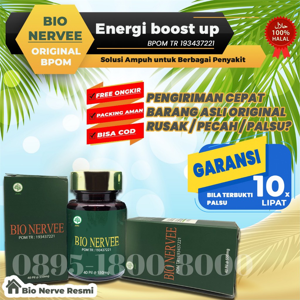 PROMO !!! BIO NERVEE ORIGINAL BPOM BIO NERVE INDONESIA ASLI OBAT HERBAL ALAMI SEGALA PENYAKIT-Bio Nervee BPOM