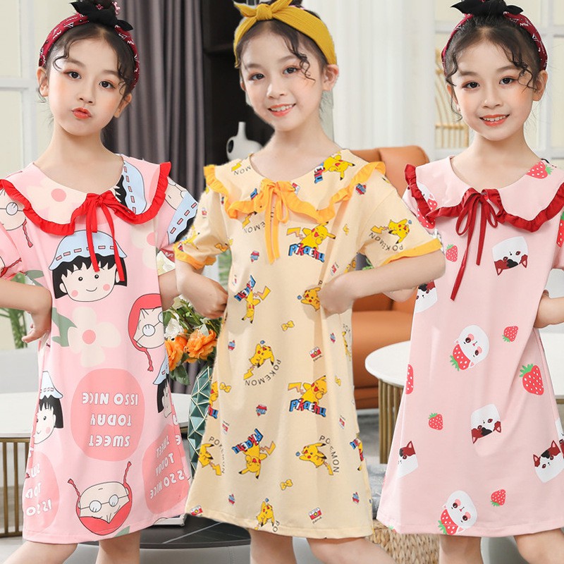 Baju Tidur Daster Anak Perempuan Lembut Premium Quality Impor umur 5-12 Tahun PYDA