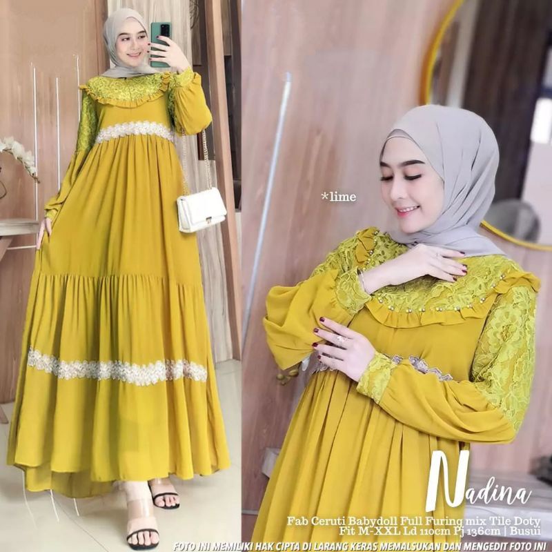 DRESS BRUKAT TERBARU CERUTY BABYDOLL/NADINA DRESS MAXY/GAMIS BUSUI MIX BRUKAT TERLARIS/GAMIS RENDA MUTIARA/FAR MOSLEMSTORE