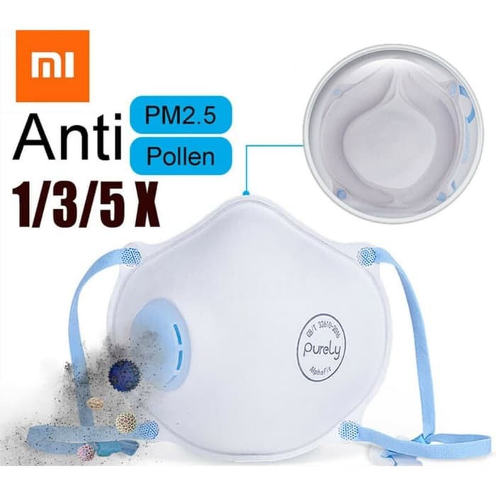 MASKER AIR MASK XIAOMI PURELY ANTI DUST PM 2.5 GAS RESPIRATOR FILTER