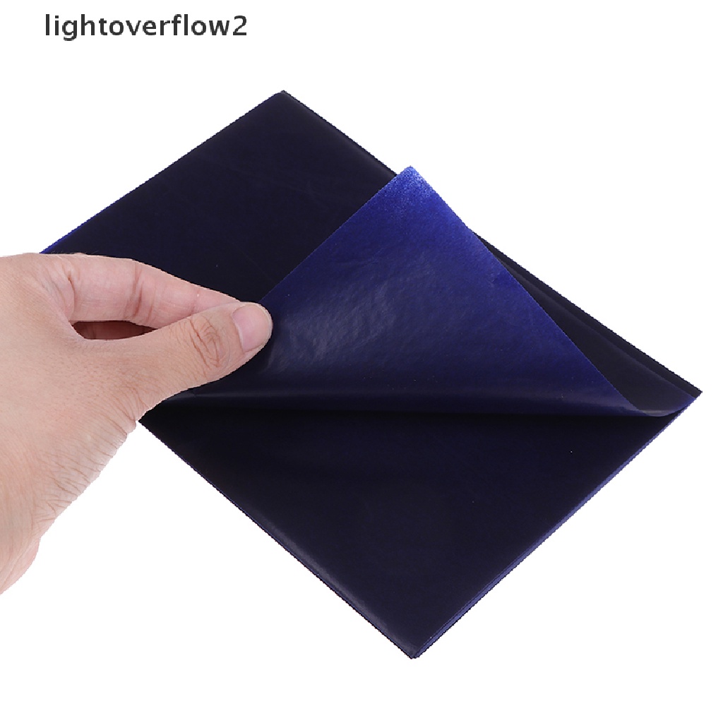 (lightoverflow2) 100 Lembar Kertas Karbon Biru Tua Ukuran A5 Untuk Transfer Hectograph Repro