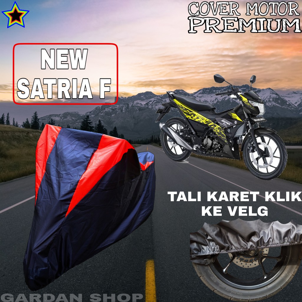 Sarung Motor NEW SATRIA F Hitam MERAH Body Cover Penutup Pelindung Motor Satra F PREMIUM