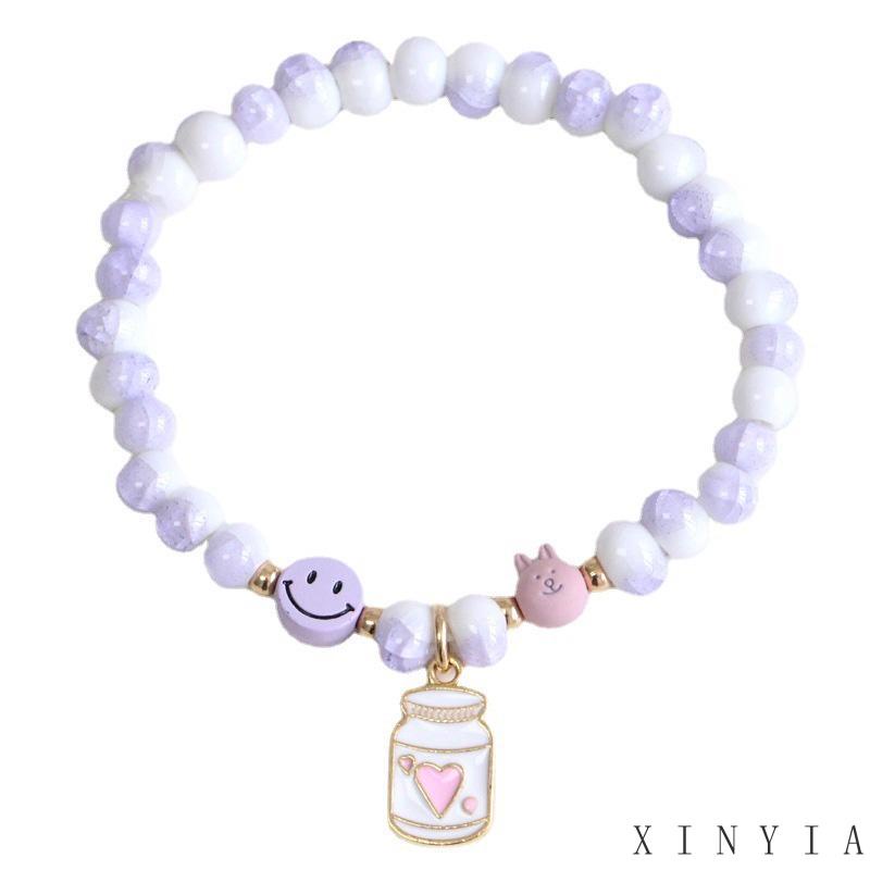 【COD】Gelang Tangan Manik-Manik Keramik Liontin Unicorn / Bintang / Kelinci Untuk Wanita