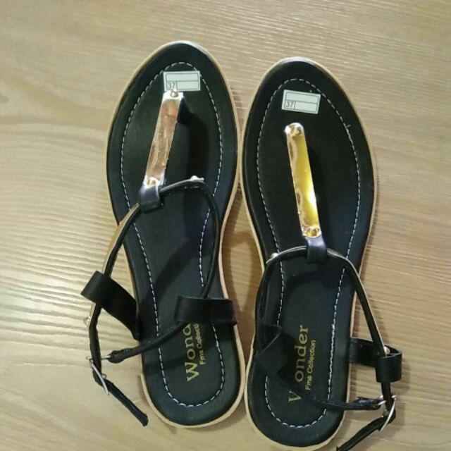  SANDAL  JEPIT TALI  FLAT CEWEK WANITA CEPER TEPLEK HITAM 