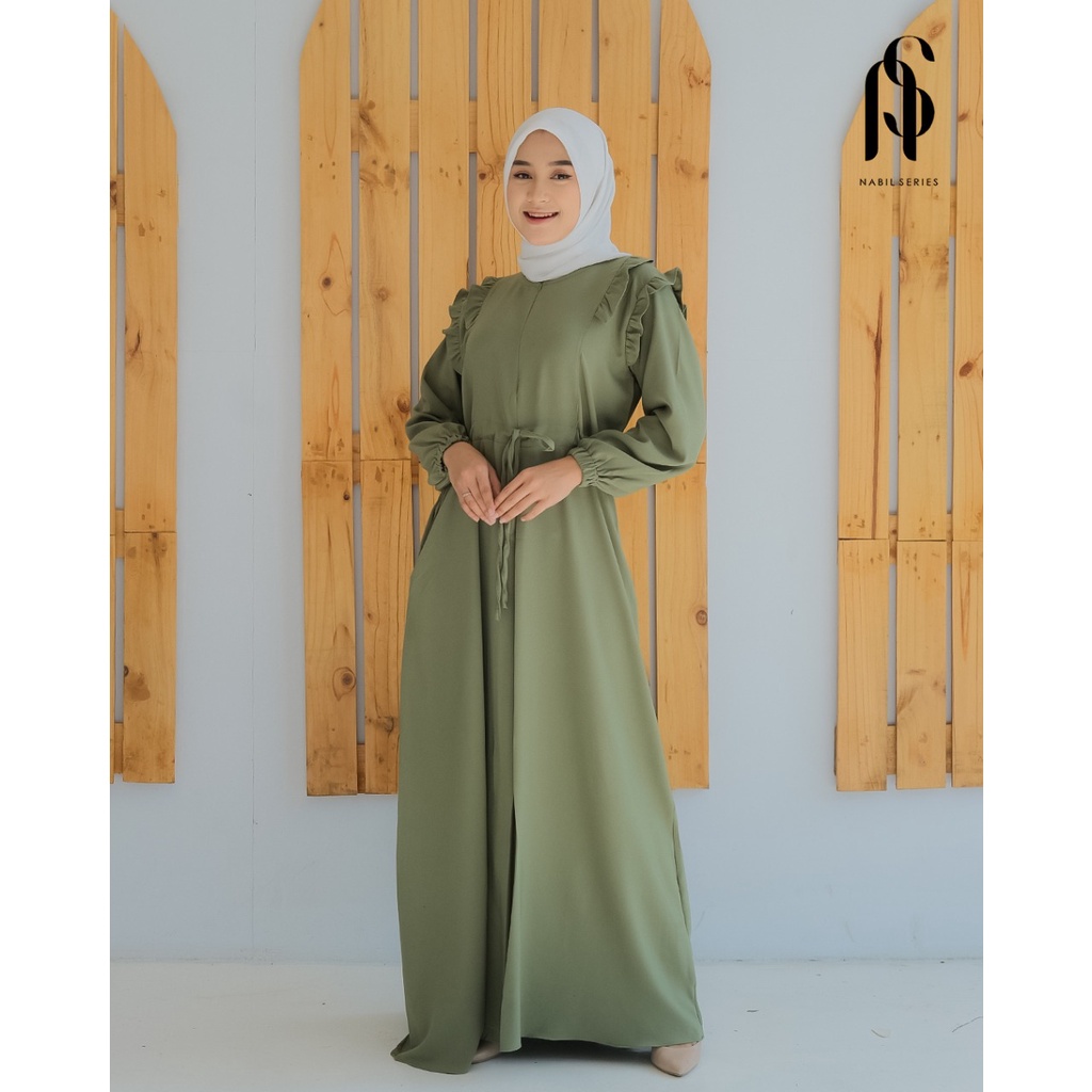 Gamis katun sevila syamila ori jr one dress renda cantik katun tiffany twill