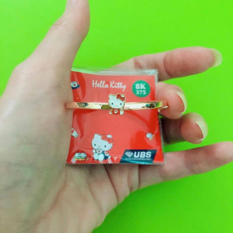 Gelang bangle anak hello kitty 1badan, 2 kepala dan love UBS kadar 8k/375