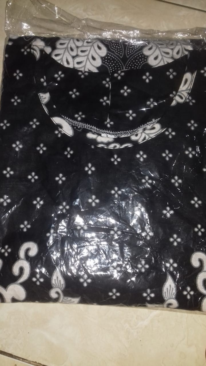 Batik Couple Keluarga Sania Ruffle Ori Ndoro Jowi Dnt Motif Gurita Putih