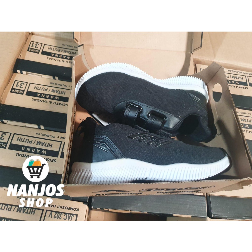 Sepatu Sneaker Stylish Unisex Pria Wanita Sekolah Kerja SD-SMA Pro ATT JAC 302 V Hitam Putih