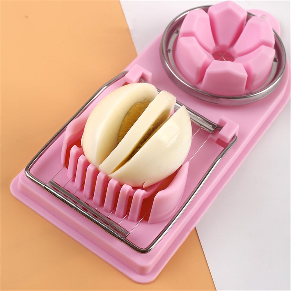 Top Pemotong Telur Dekorasi Rumah Tomat Dapur Chopper Peeler Multifungsi Sectioner Stainless Steel
