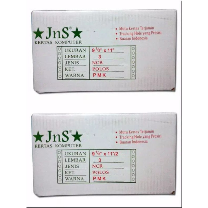 

Kertas continuous Form 3 ply NCR JNS Ukuran 9.5x11 K3-K3/2