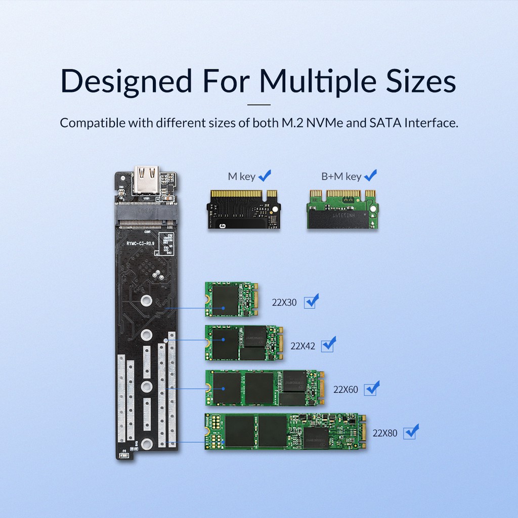 SSD Enclosure ORICO M2 NVME M.2 SATA Dual Protocol M2PJM-C3