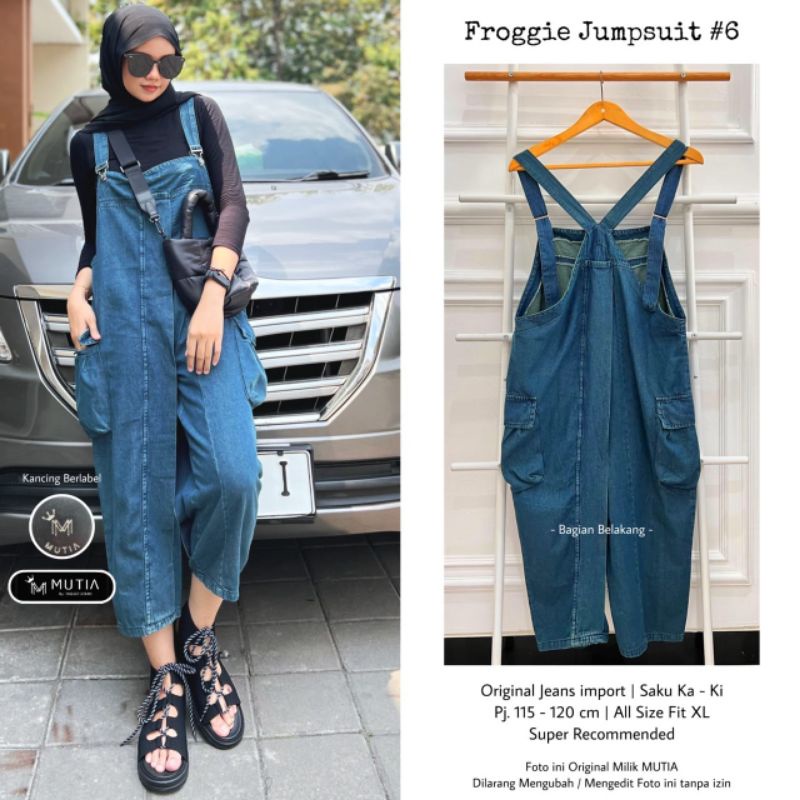 FROGGIE JUMPSUIT #6 / JUMPSUIT JEANS WANITA MUSLIMAH / Baju wanita BY MUTIA