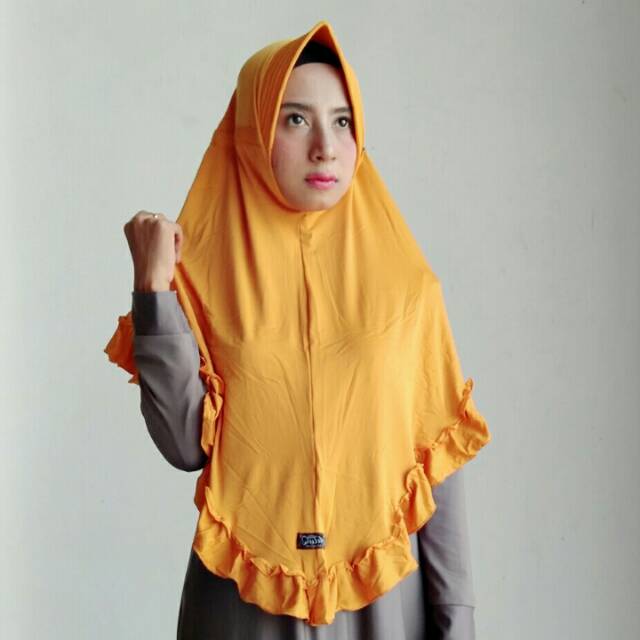 Warna Jilbab Kuning Kunyit Jilbab Saudia 9810