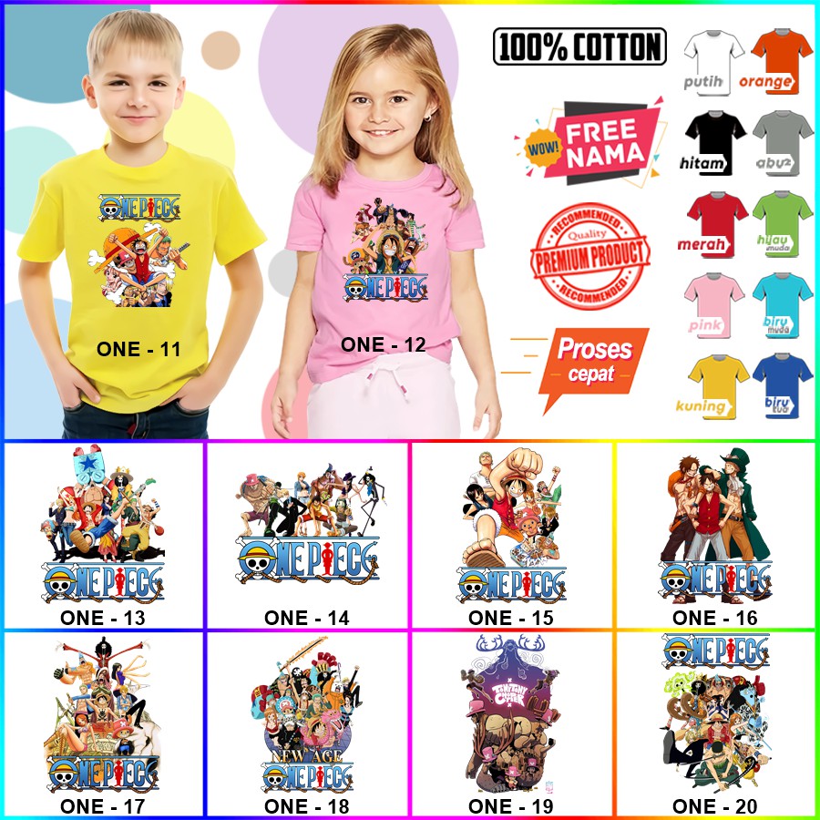 Baju Kaos ANAK DAN DEWASA ONE PIECE COUPLE (FREE NAMA)