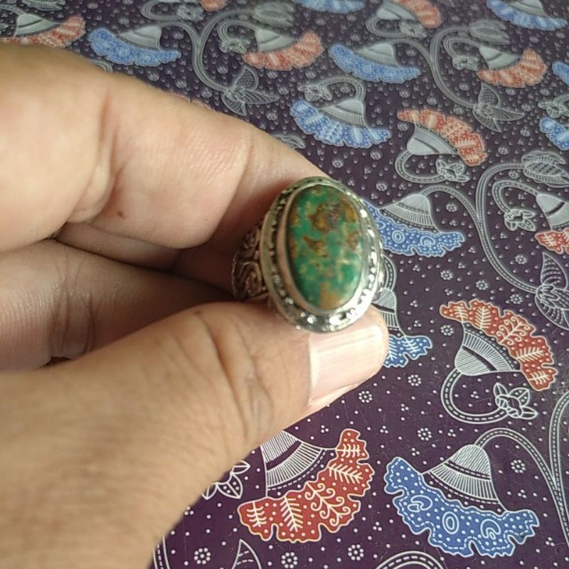 batu pirus persia asli serat emas