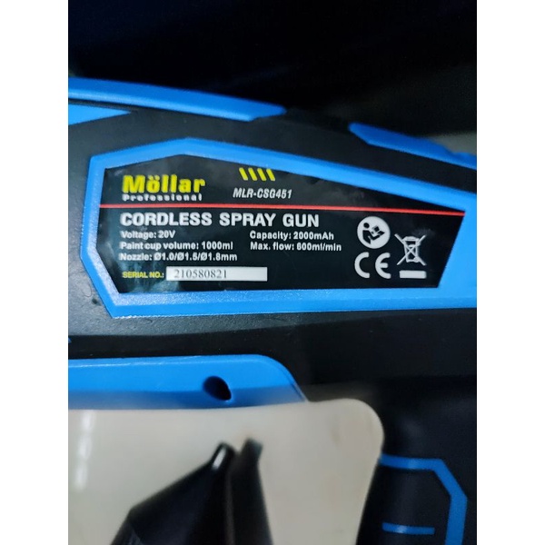 mollar CSG451 electric cordless spray gun semprotan cat baterai 20v csg 451