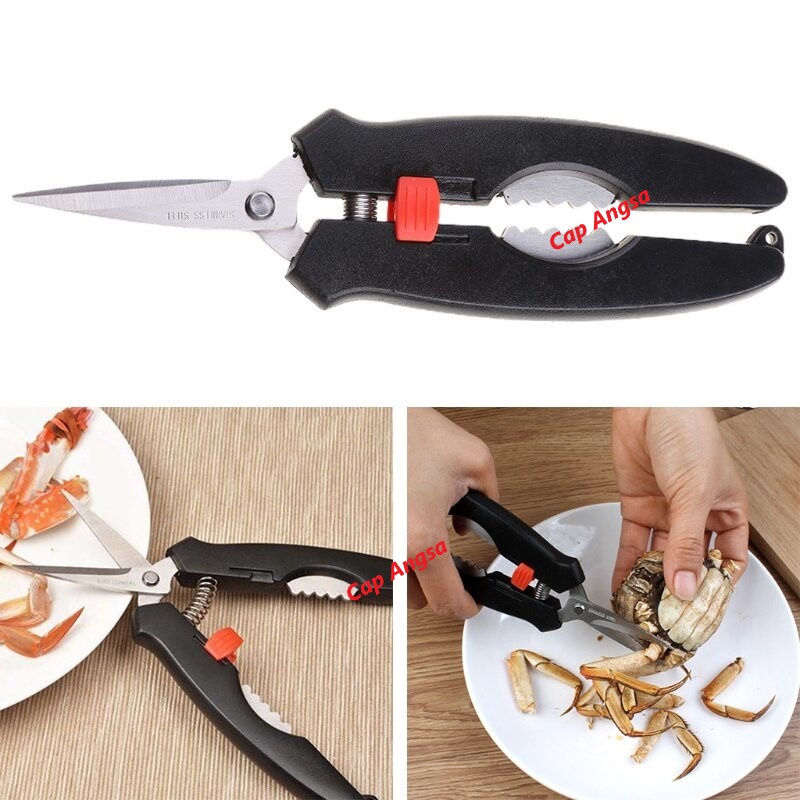 CRAB SCISSOR PLIER GUNTING ALAT PENGUPAS PEMOTONG CANGKANG KULIT KEPITING LOBSTER UDANG SEAFOOD SHEARS