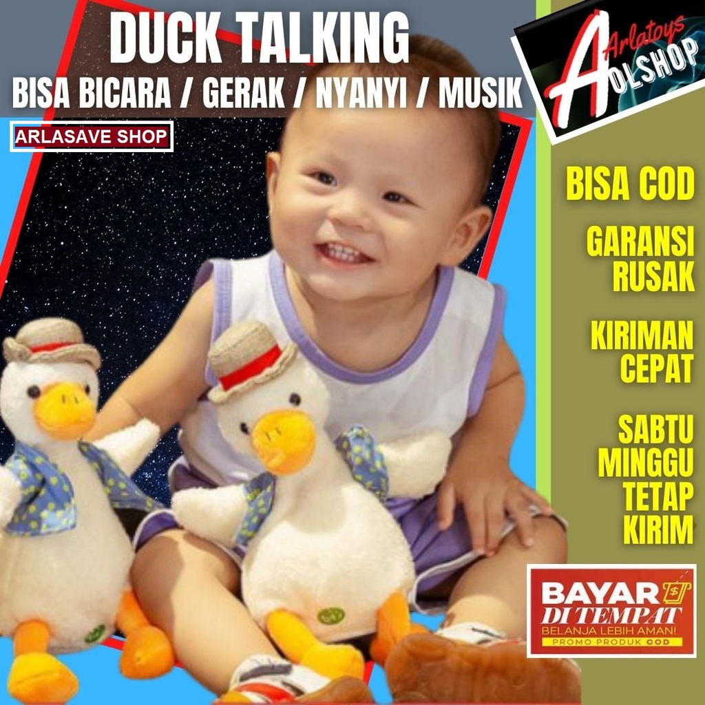 AS45 [Bisa COD] Mainan Boneka Bebek / Talking Duck Ducks / Bisa Bicara Ngomong Meniru Suara Bernyany