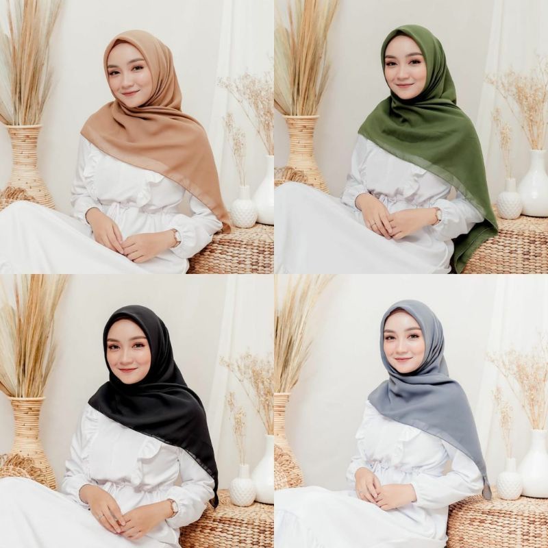 BELLA SQUARE SEGIEMPAT POLLYCOTTON HIJAB MURAH NYAMAN DIPAKAI