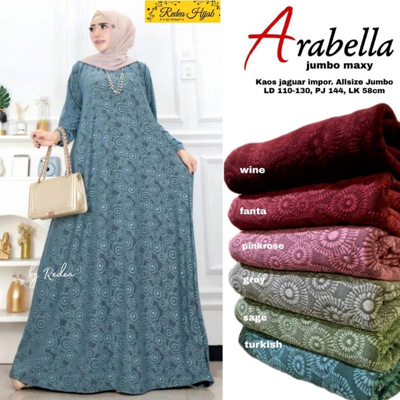 arabella jumbo maxi gamis jumbo gamis rumahan kaos jaguar ld 110-130 By redea