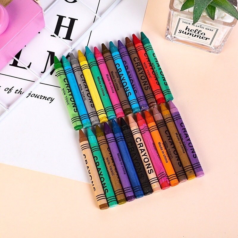 (SUN) CRAYON PENSIL WARNA ISI 24PCS 12PCS / COLOR CRAYONS 24 12 NON-TOXIC / PENSIL KRAYON GAMBAR 24 12 ART SET