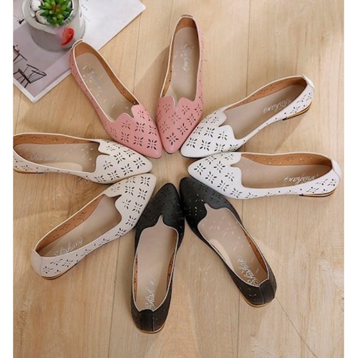 SEPATU WANITA FLAT SHOES LASER KOREAN STYLE