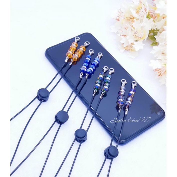 Strap kristal tali Korea seri 2 beli 10 free 2