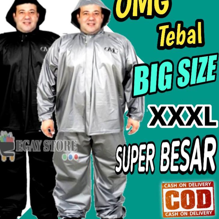 Jas Hujan Pria Jumbo Big Size XXXL Mantel Dewasa Set Setelan Besar Orang Gemuk Tebal   ,,