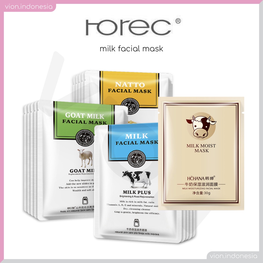 ROREC Milk Facial Mask Hchana Sheet Mask Masker Susu RO001