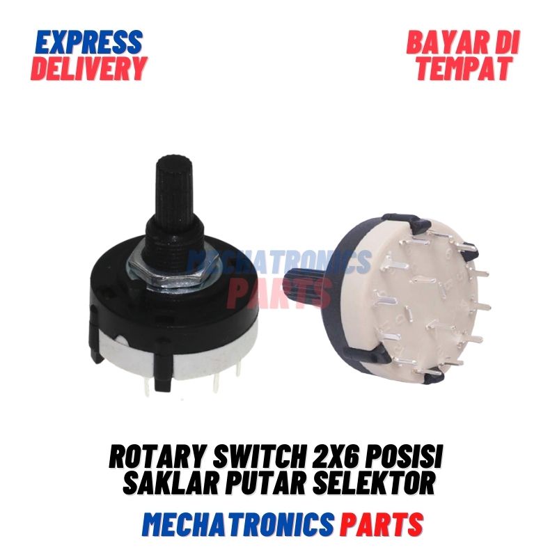 Rotary Switch 2x6 Posisi Saklar Putar Sakelar Selector Selektor