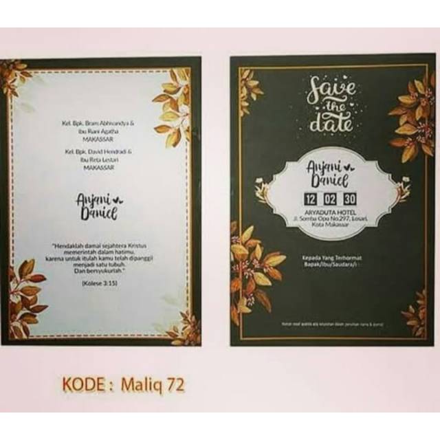 Maliq 72 Blangko Undangan Nikah Shopee Indonesia