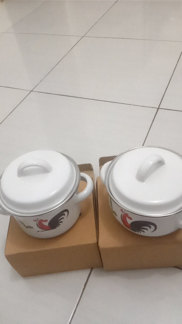 Panci Enamel Kecil Minipot 12cm Ayam Jago