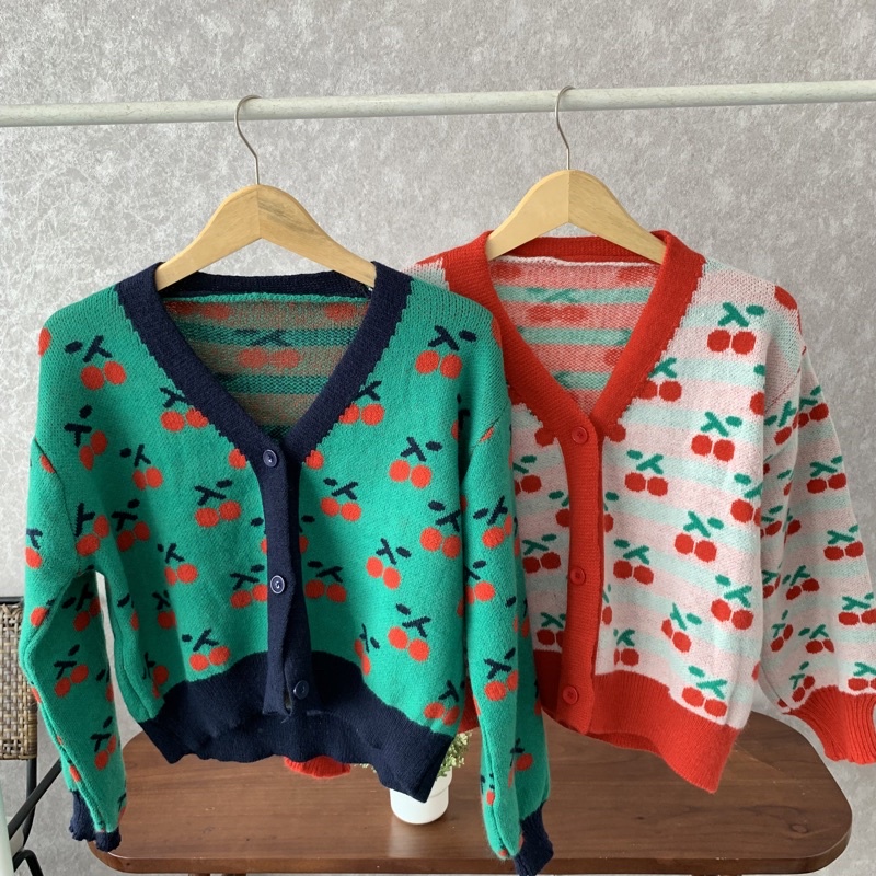 Quilla Cherry Cardigan Sweater Korean Style Outer Import Korea-7